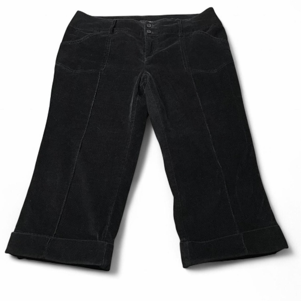 vintage y2k a.n.a black velvet capri pants